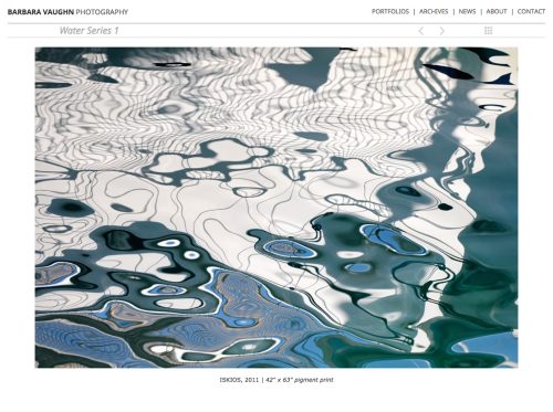 FuseLoft LLC - Barbara Vaughn fine art photography website Portfolios page for Water Series 1